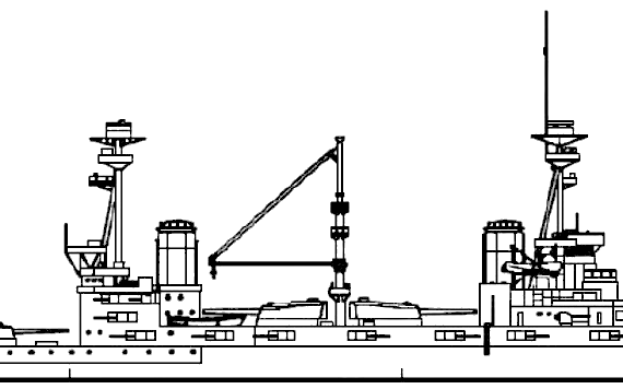 Боевой корабль HMS Agincourt 1915 [Battleship] - чертежи, габариты, рисунки